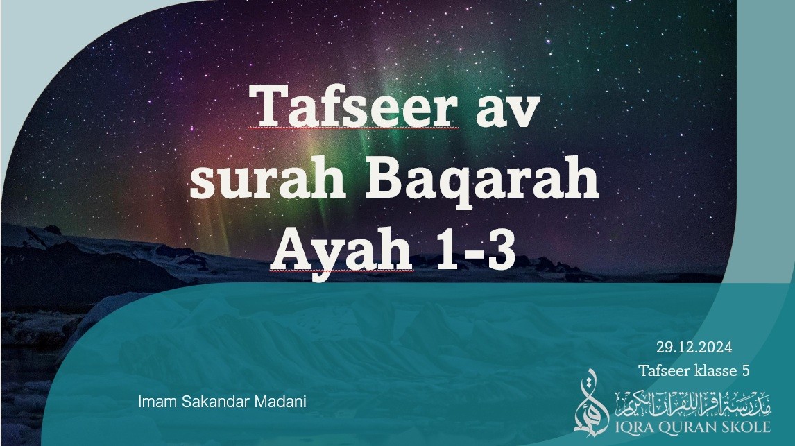 Tafseer dars 5, 29.12.2024,