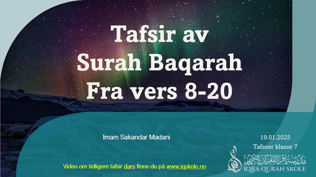 Tafsir av Surah Baqarah Fra vers 8-20